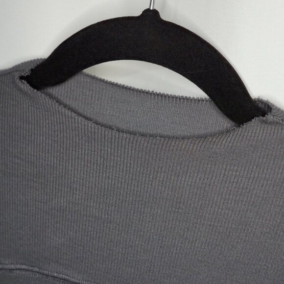 Joah Brown Contrast Stitch Long Sleeve - Size S/M - Color: Smoke Rib - Picture 3 of 12